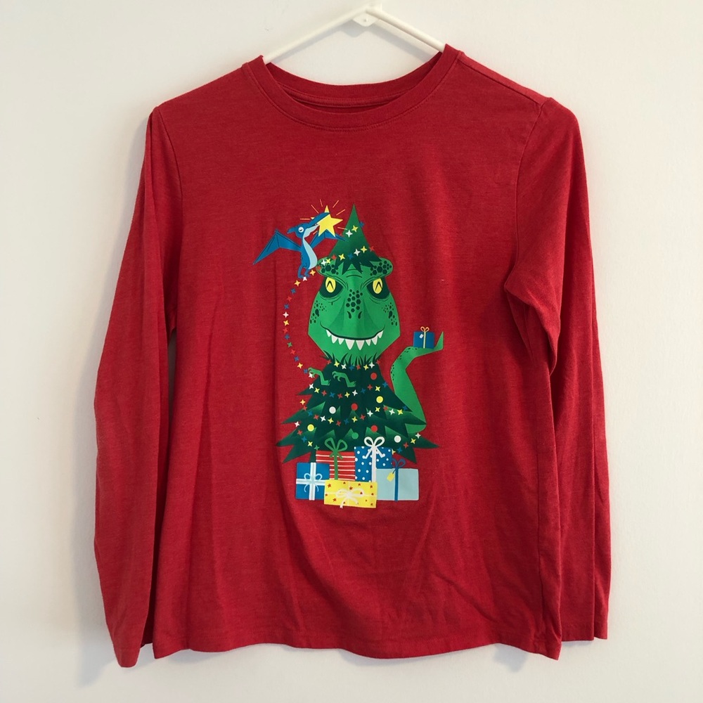 EUC Boy’s Christmas Tree Dinosaur Shirt